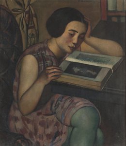 読む少女、1928 作： Pietro Marussig