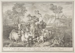 ラバンの群れの世話をするヤコブ ラバンの群れの世話をするヤコブ、1743-63年。 作： Pietro Monaco