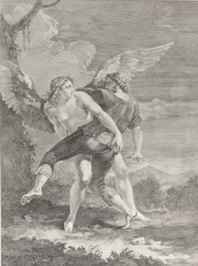 天使と格闘するヤコブ、1730～39年。 作： Pietro Monaco