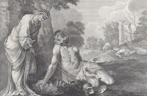 妻に叱られるヨブ、1730～39年。 作： Pietro Monaco