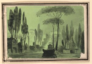 舞台装置、墓の間の階段 作： Pietro Narducci