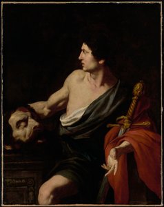 ゴリアテの頭を持つダビデ、1630年頃（キャンバスに油彩） 作： Pietro Novelli