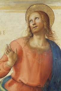 1496-1500年、ペルージーノ（1450年頃-1523年）作、イタリア、ウンブリア州ペルージャのプリーツ宮殿、コッレジオ・デル・カンビオ（変化の大学）の謁見の間のフレスコ画 作： Pietro Perugino