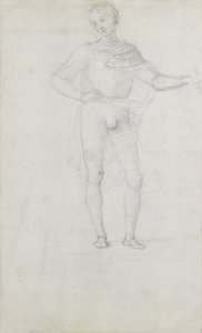 東方の三博士（黒チョーク）を崇拝する人物の研究 作： Pietro Perugino