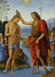 ピエトロ・ペルジーノ作「キリストの洗礼」（約1450～1523年 作： Pietro Perugino