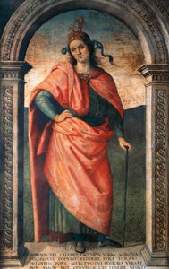 ピエトロ・ペルジーノ（約1450-1523）の「カトー」、フレスコ画、ペルージャのコレジオ・デル・カンビオ 作： Pietro Perugino