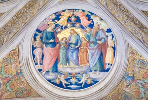 悪魔に誘惑されたキリスト 作： Pietro Perugino