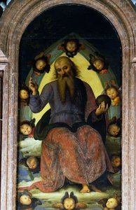 父なる神の祝福」（パヴィアのチェルトーザのポリプティクより 作： Pietro Perugino