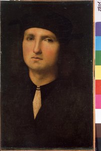 Portrait of a young man（若い男の肖像）。 ピエトロ ディ クリストフォロ ヴァンヌッチ ディット ピエトロ ペルジーノ (ル ペルジーノ) の絵画 作： Pietro Perugino