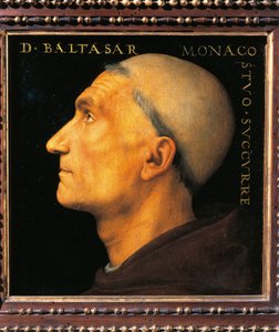 ピエトロ・ペルジーノ作「ヴァロンブローサ修道院のバルタザール修道士の肖像 作： Pietro Perugino