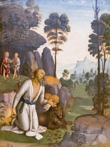 悔い改めの聖ヒエロニムス 作： Pietro Perugino