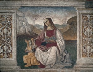 聖マタイ伝道者（フレスコ画 作： Pietro Perugino
