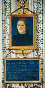 自画像とタイトルブロック 作： Pietro Perugino