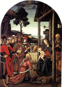 賢者の礼拝、ca。 1470-1480 作： Pietro Perugino