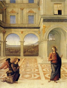 受胎告知、1498年頃 作： Pietro Perugino