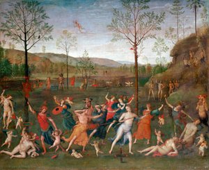 愛と貞操の戦い、c1503-1523 作： Pietro Perugino