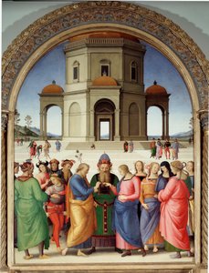聖母の結婚式 ピエトロ・ヴァヌッチ（イル・ペルジーノ）（1450-1523）の絵画 1504年 日2,36x1,86 m Caen, Museum of Fine Arts 作： Pietro Perugino