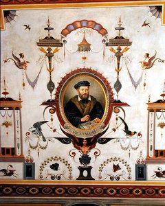 ジュンタロディの肖像（シンダコの間の天井の細部 作： Pietro Pezzati