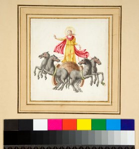 ヴィーニャ・モロニのモザイク画のコピー（黒チョーク、一部はペンと茶色のインク、水彩で着色 作： Pietro Santi Bartoli