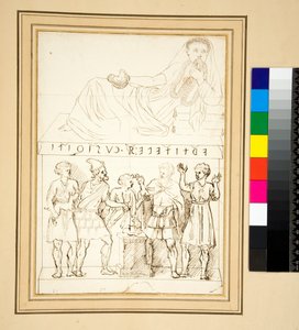 エトルリア時代の骨壺（ペン 作： Pietro Santi Bartoli