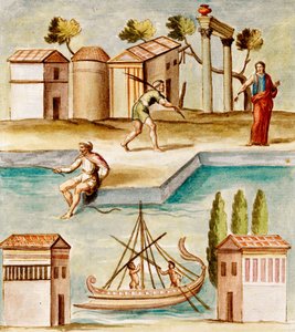 MS Gen 1496ハーバーシーン、1674 作： Pietro Santi Bartoli