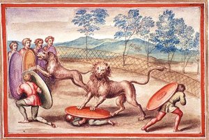 Ms Gen 1496 f.18 ライオンの飼い方 作： Pietro Santi Bartoli