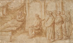 ダビデ王の死の床でのソロモン 作： Pietro Santo Bartoli