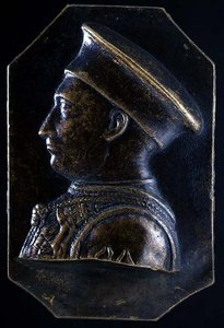ルドヴィコ・ゴンザーガ（1441-1478）のプラーク（長方形）（ブロンズ）（裏面は122329参照） 作： Pietro Tafano