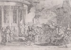 毒の影響から逃れようとしてアルテミス神殿から運ばれたシノリクス。 1640年。 作： Pietro Testa