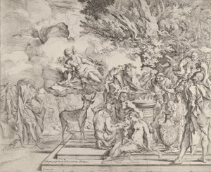 イフィゲニアの犠牲、約。 1640-42。 作： Pietro Testa