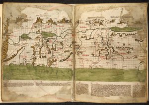 聖地の地図。 作： Pietro Vesconte