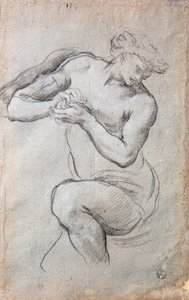 男性像「銀の時代のバッカスのための習作」フレスコ画 作： Pietro da Cortona