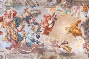 神の摂理の勝利、詳細 作： Pietro da (1596 1669) Cortona