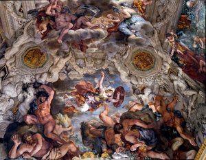 神の摂理の勝利 コルトーナの石の絵の詳細（ピエトロ・ベレッティーニ（Pietro Berrettini dit Pietro da Cortona