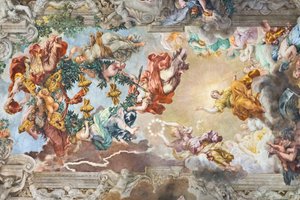 O triunfo da providência divina, detalhe 作： Pietro da (1596 1669) Cortona
