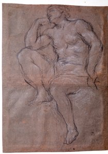 若者、勉強 - 図面 作： Pietro da Cortona