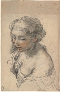左を向いた若い女性の胸像、1637 作： Pietro da Cortona