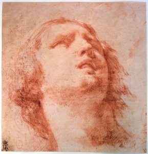 17世紀を見上げる女性の頭部研究 作： Pietro da Cortona