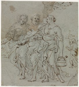 ロットアンドヒスドーターズスケッチfor Lot and His Daughters verso、1600s 作： Pietro da Cortona