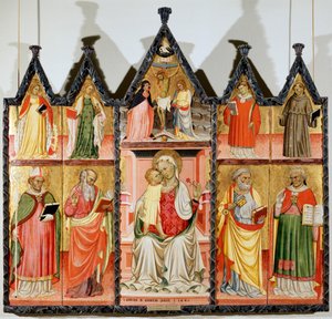 マドンナとチャイルドオブセインツポリプティック、10枚のパネル、1440 作： Pietro di Giovanni Lianori