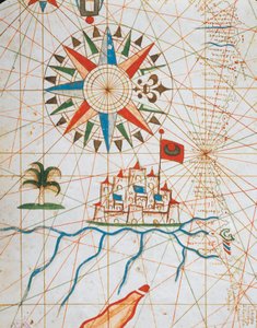 アレクサンドリア、エジプト、6 つのチャートからなるポルトラン アトラスより、Placido Caloiro と Francesco Oliva 作、羊皮紙。 1646年。 作： Placido Caloiro e Oliva
