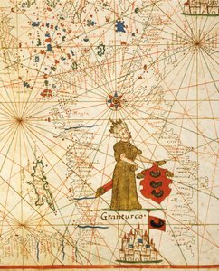 オスマン帝国、Placido Caloiro と Francesco Oliva による 6 つのチャートからなる Portolan Atlas から、羊皮紙。 1646年。