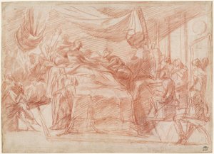 死の床のシーン [直訳] 作： Polidoro da Caravaggio