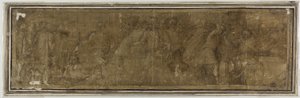 Mucius Scaevola テヴェレ川を渡り、ポルセナを暗殺するつもりだったが、誤って会計係を殺してしまった 作： Polidoro da Caravaggio