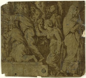 ニオベの物語崇拝者：ラトナ 作： Polidoro da Caravaggio