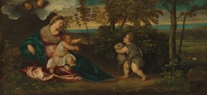 風景の中の聖母子と幼子聖ヨハネ、15401550。 作： Polidoro da Lanciano
