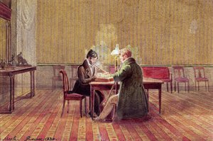 アダムバーナードミッキウィッチ（1798-1855）が友人とチェスをしている、1830 作： Polish School