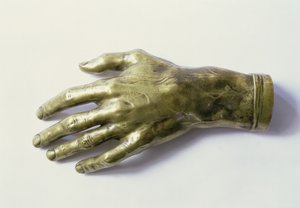 フレデリック・ショパン(1810-49)の左手の鋳造品(ブロンズ)