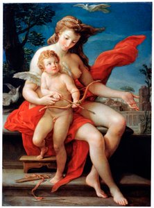 ヴィーナスとキューピッド、1785。 作： Pompeo Batoni