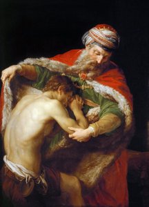 放蕩息子の譬え - ポンペオ・ジローラモ・バトーニ（1708-1787）。油彩・キャンバス 作： Pompeo Girolamo Batoni